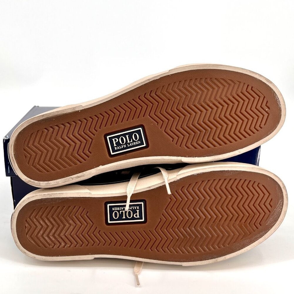 Polo Ralph Lauren Keaton Pony Sneaker Size 11 Chambray Herringbone Shoes - Picture 12 of 14